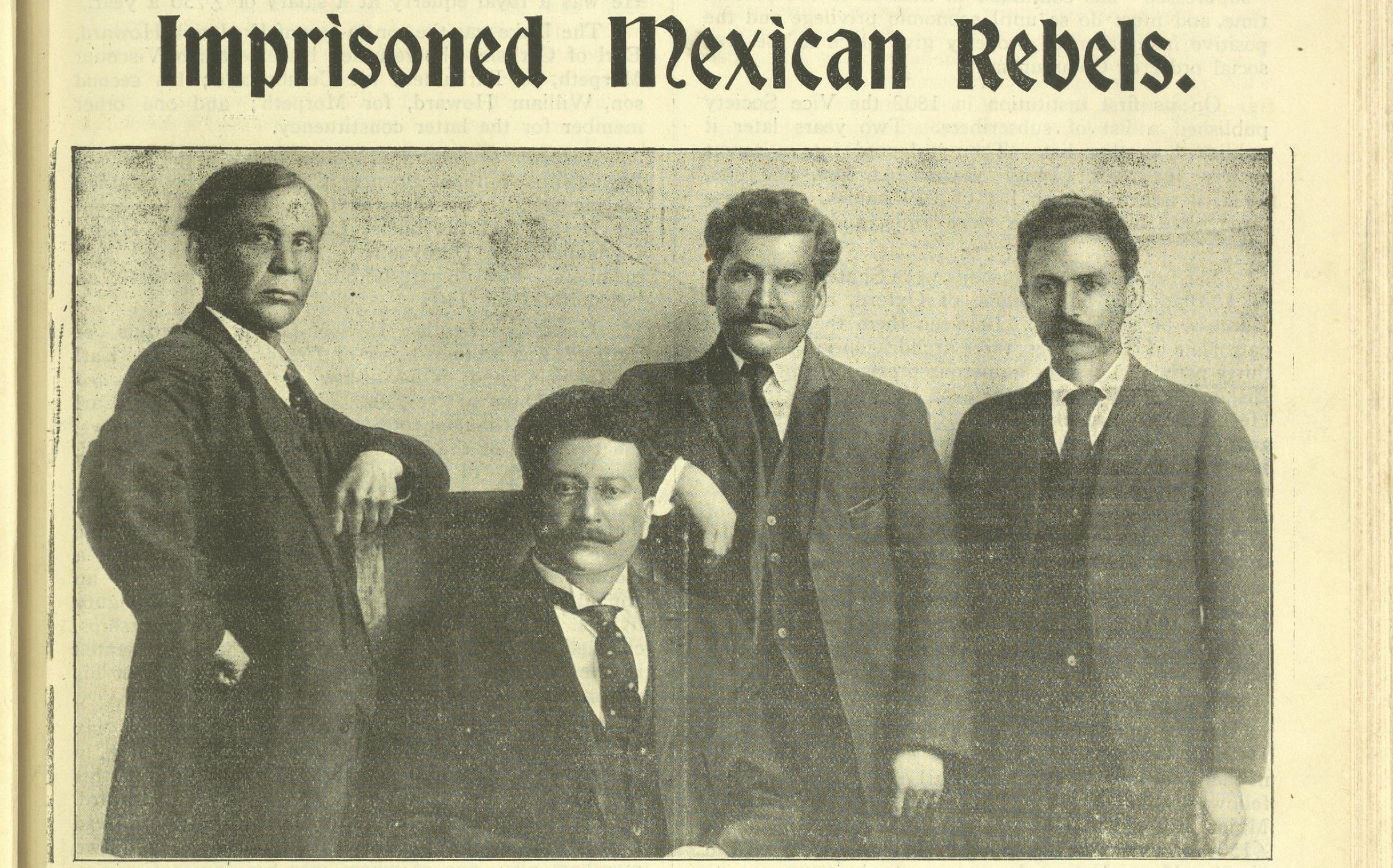 Left to right: Anselmo L Fiqueroa, Ricardo Flores Magon, Enrique Flores Magon, Librado Rivera.