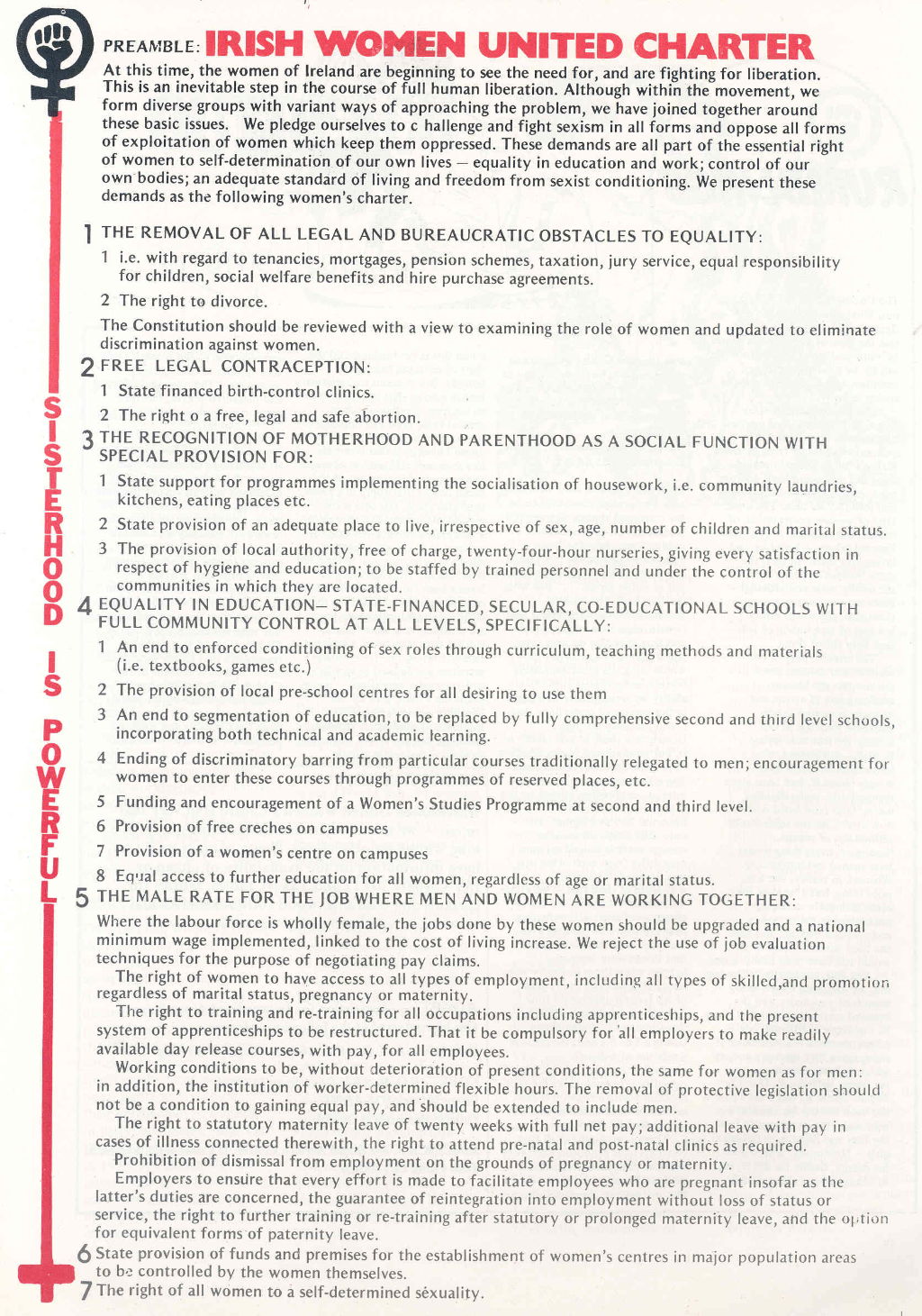 Charter of Irish Women United [1976]