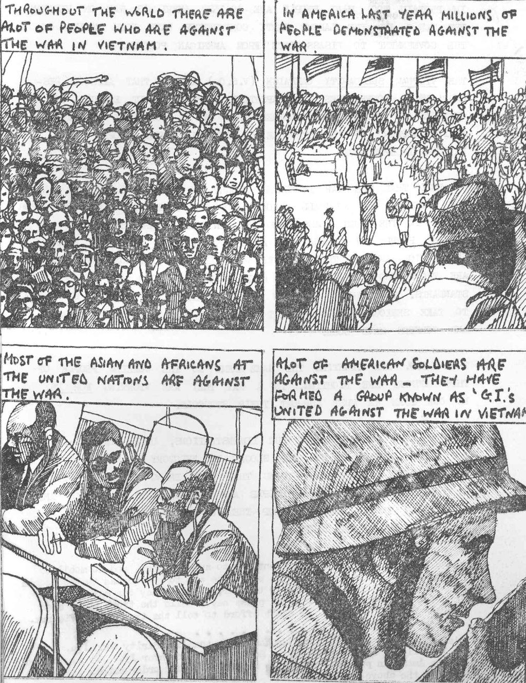 Page from cartoon strip 'Vietnam', late 1960s