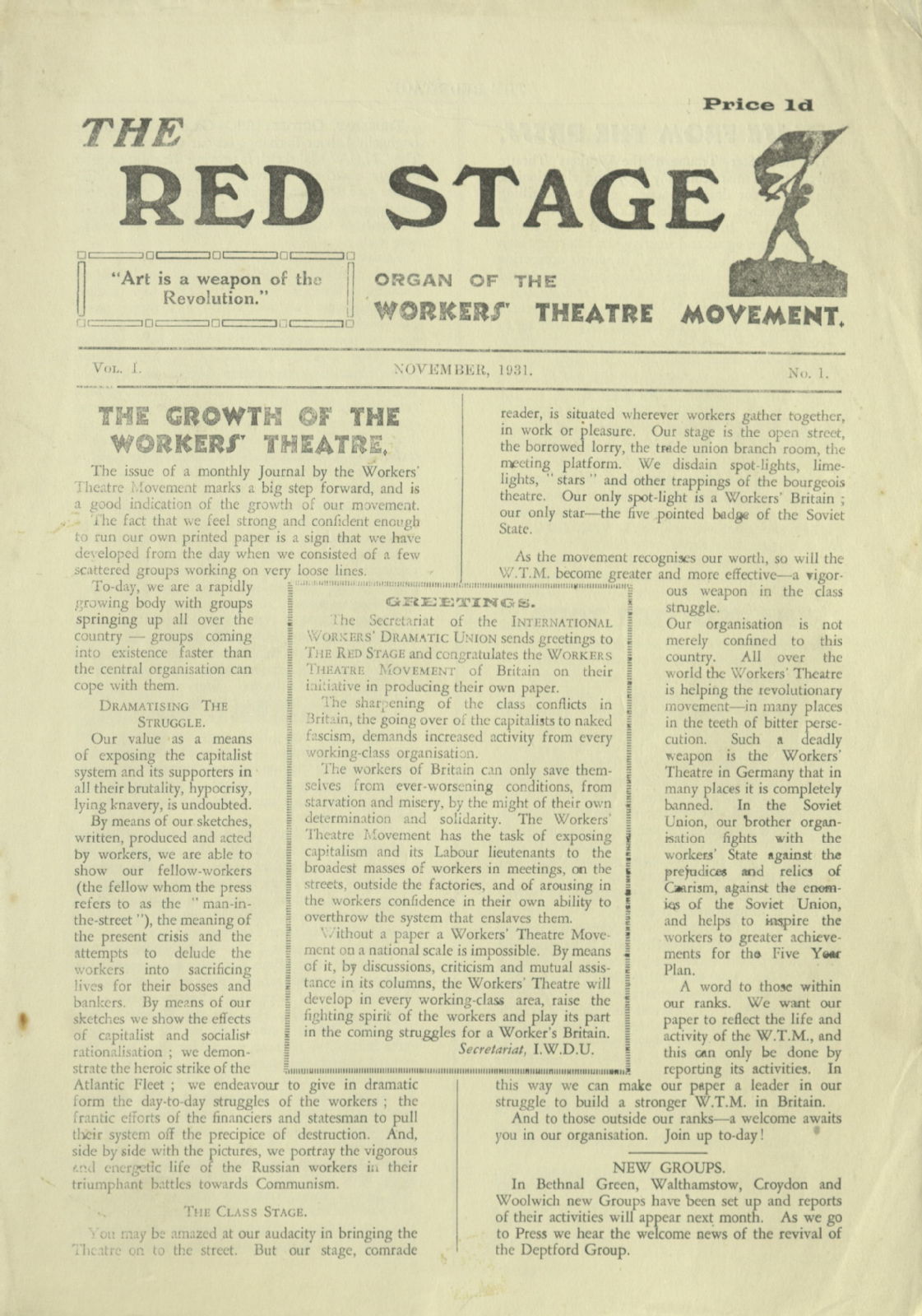 The Red Stage, vol.1, no.1