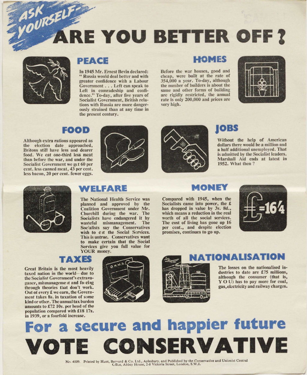 Conservative Party election leaflet, 1950