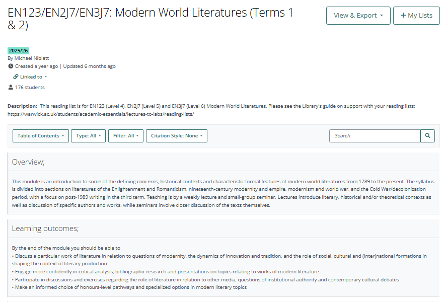 An example of a list using the paragraph feature.