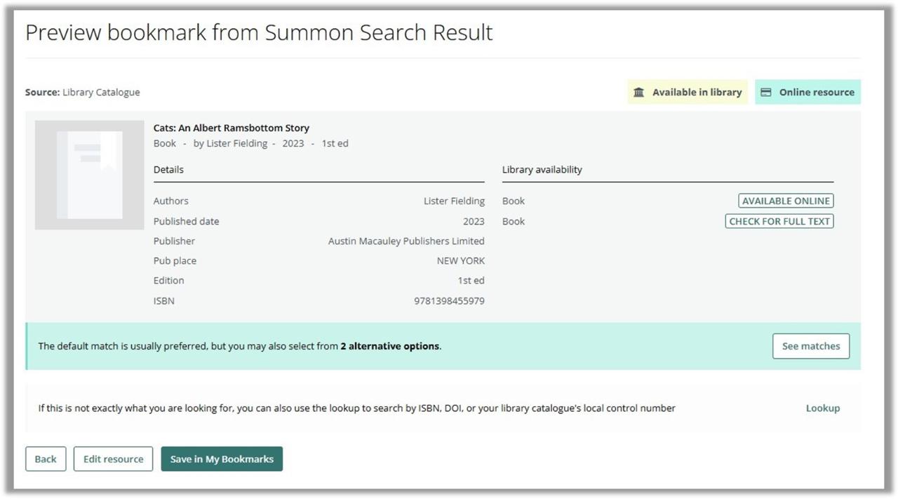 Preview Bookman from Summon Search Result