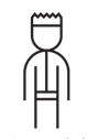 A line drawing of a person without a mouth
