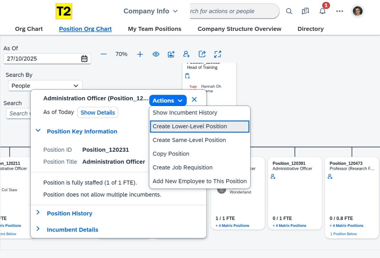 Creating new position on SuccessFactors