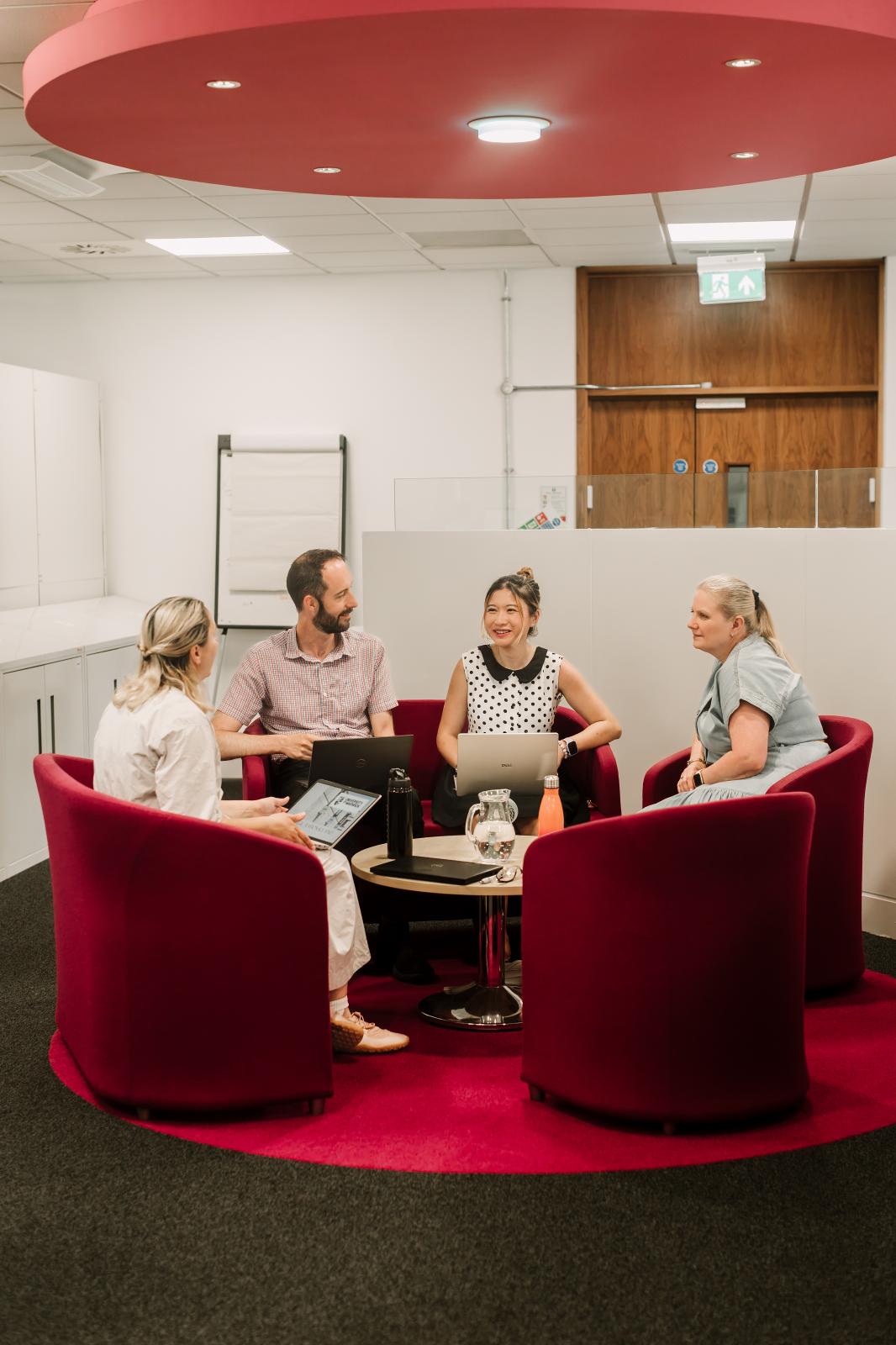 University of Warwick colleagues working together in collaborative space