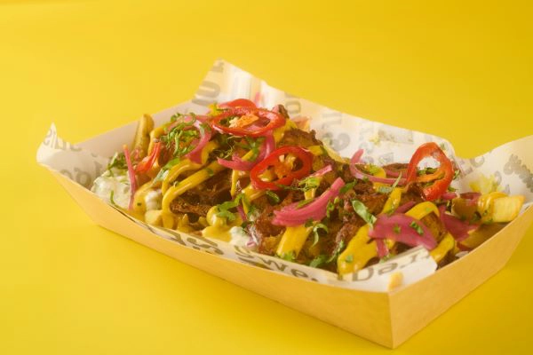 A takeaway order of loaded fries