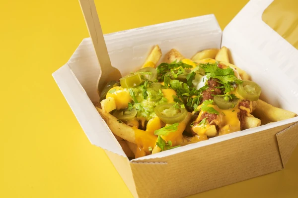 A takeaway order of loaded fries