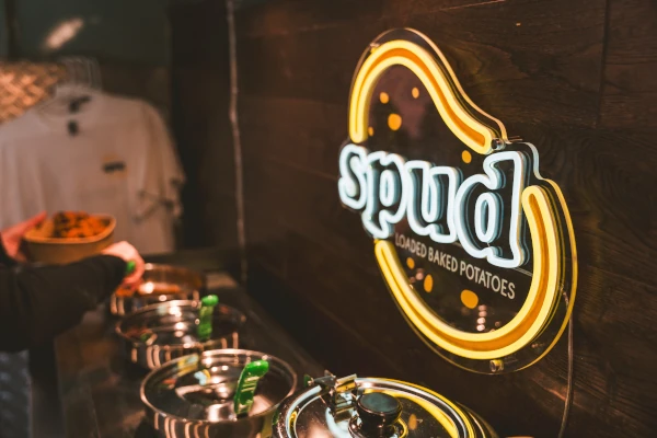 Spud neon sign