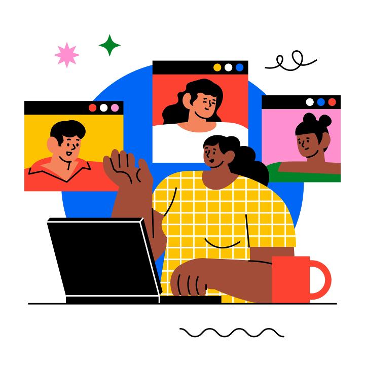 illustration of online meeting