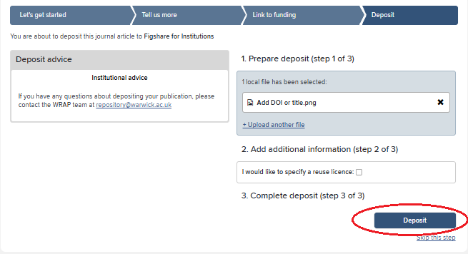 Click deposit