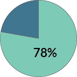 Pie chart showing 78% and 22%