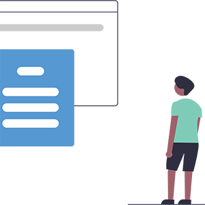 Illustration of a person looking at a reading list