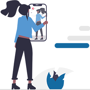 Illustration of a person taking a selfie in a mirror