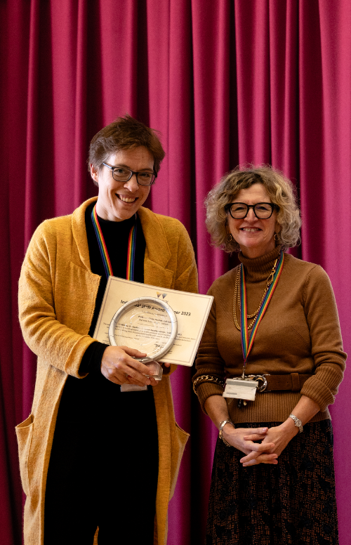 Image of Marie-Therese accepting her award