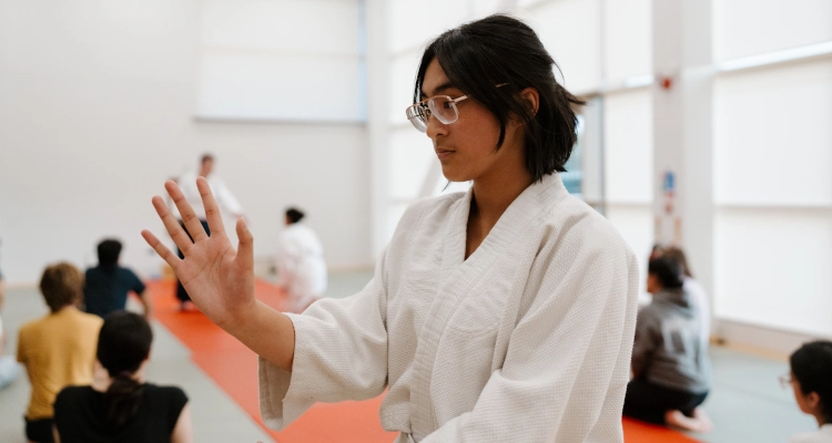 Elisha Caguiat participating in Aikido