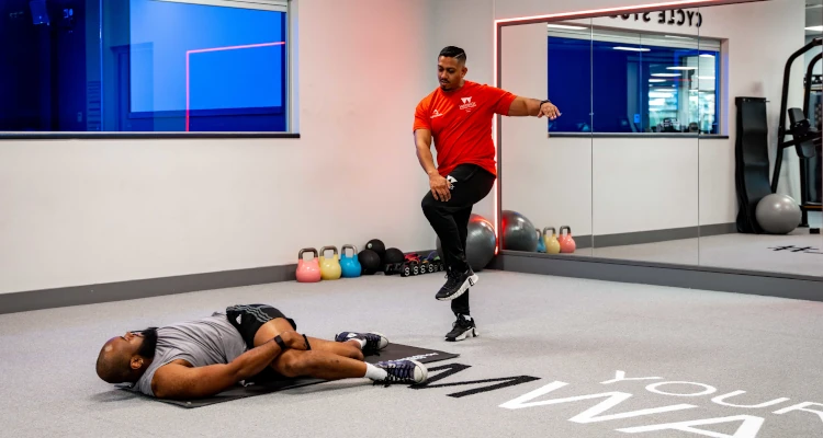 Two men warming up for exercise