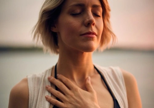 Woman feeling her heartbeat