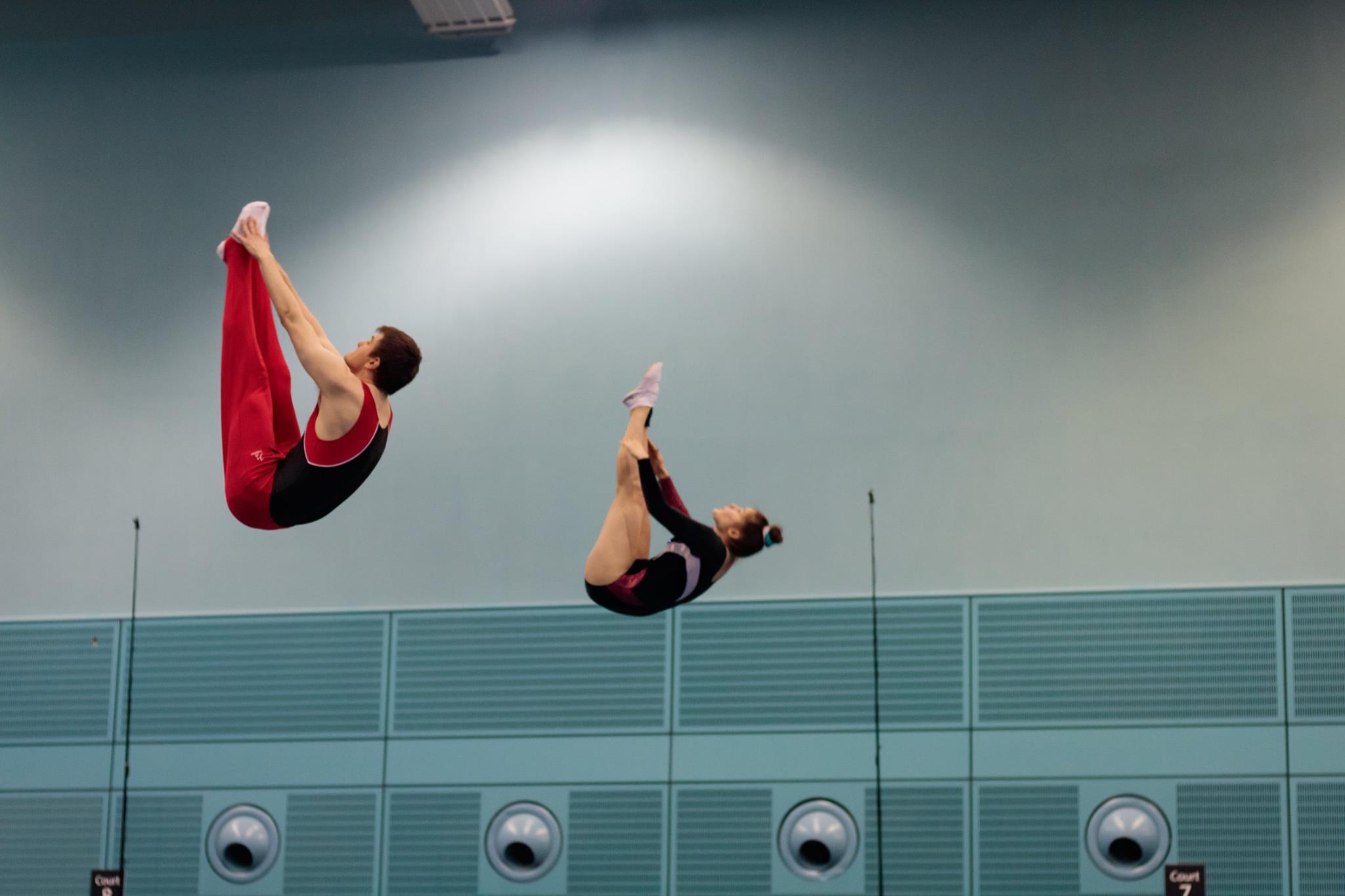 Will and Rebecca trampolining