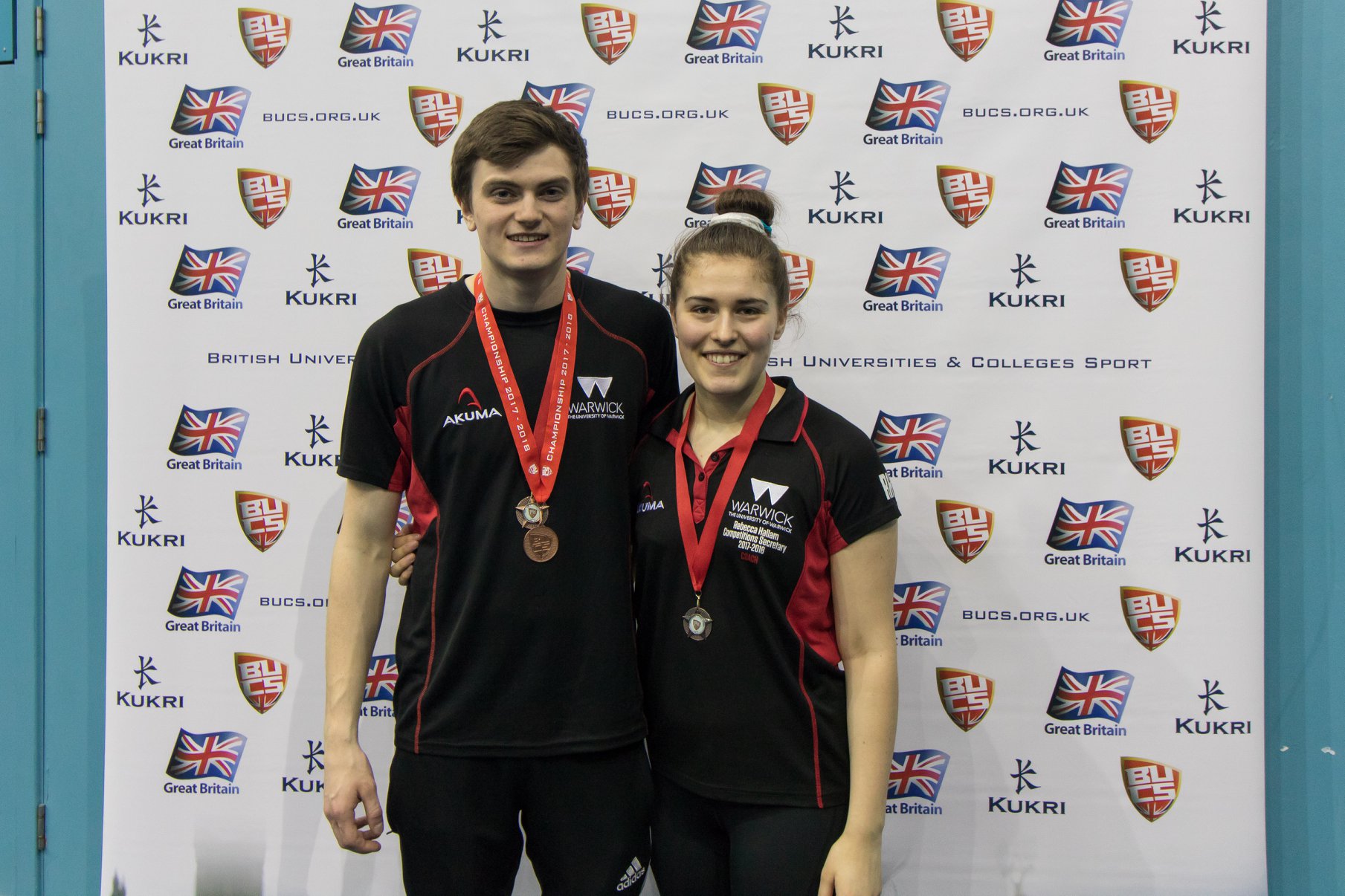 Will and Rebecca with their medals