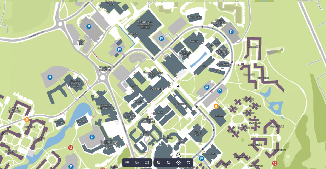 An image of the universities interactive campus map.