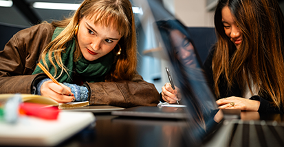 Students writing 