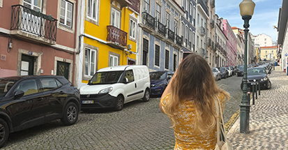 A student taking a photo