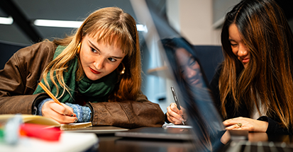 2 students studying