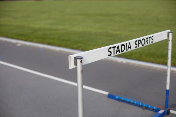 Hurdle on a athletics running track