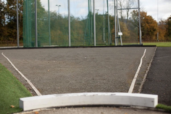 Shotput area at an athletics track