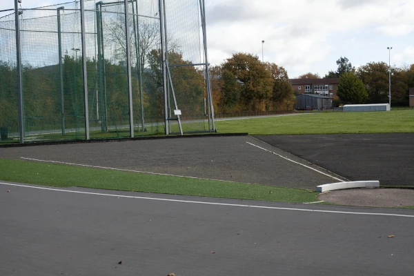 Shotput area at an athletics track