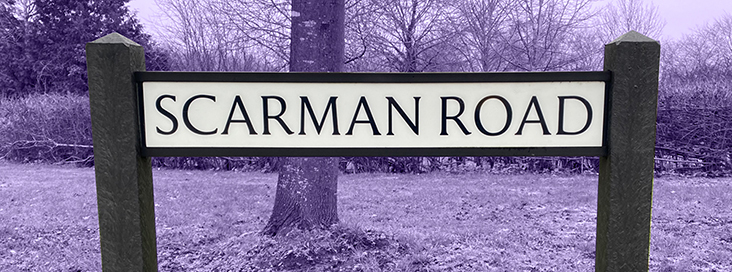 Scarman Road sign