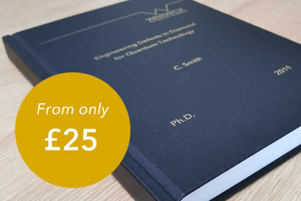 Hardcover binding with cover print from £25