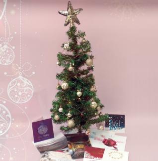 christmas  tree with seasonal cards