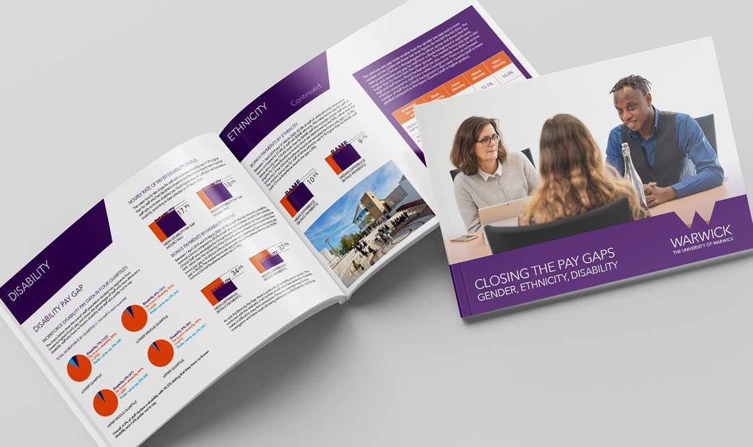 Pay gab report, one of our brochure design examples