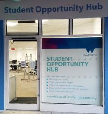 student opportunities hub signage