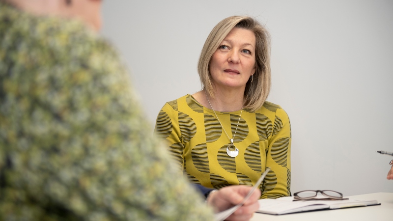 Disability advisor and student in conversation at Warwick