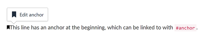 An anchor in the Components Editor, with the 'Edit anchor' toolbar button displayed