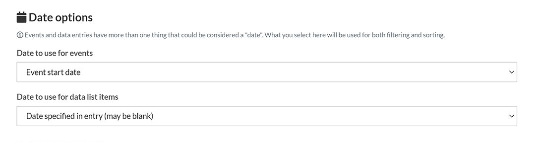 The 'Date options' in Multi feed settings