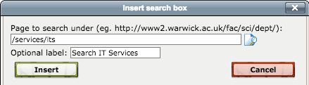 Insert search box