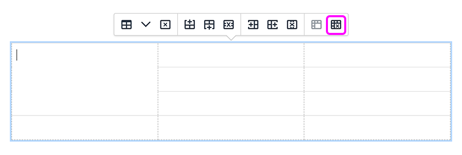 A table with a merged cell occupying the first three rows of the first column