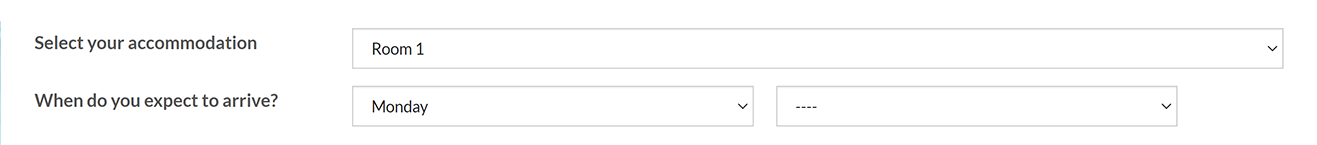 Examples of single and paired drop-down lists