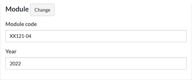 The options for a Module page template