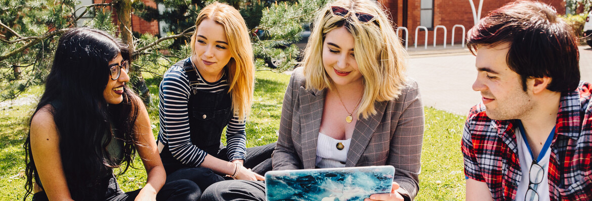 Three students talking