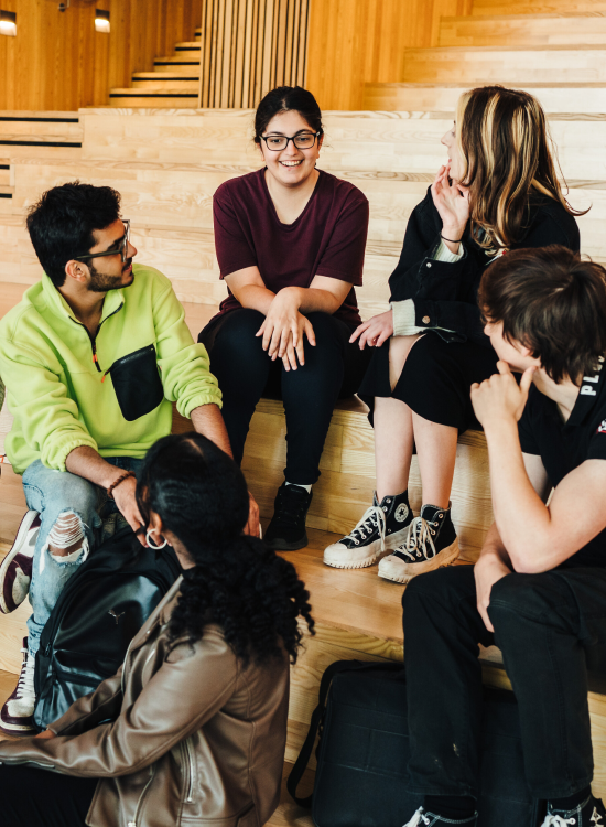 Students in the Faculty of Arts building