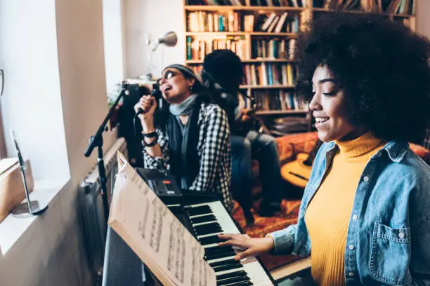 Students playing music