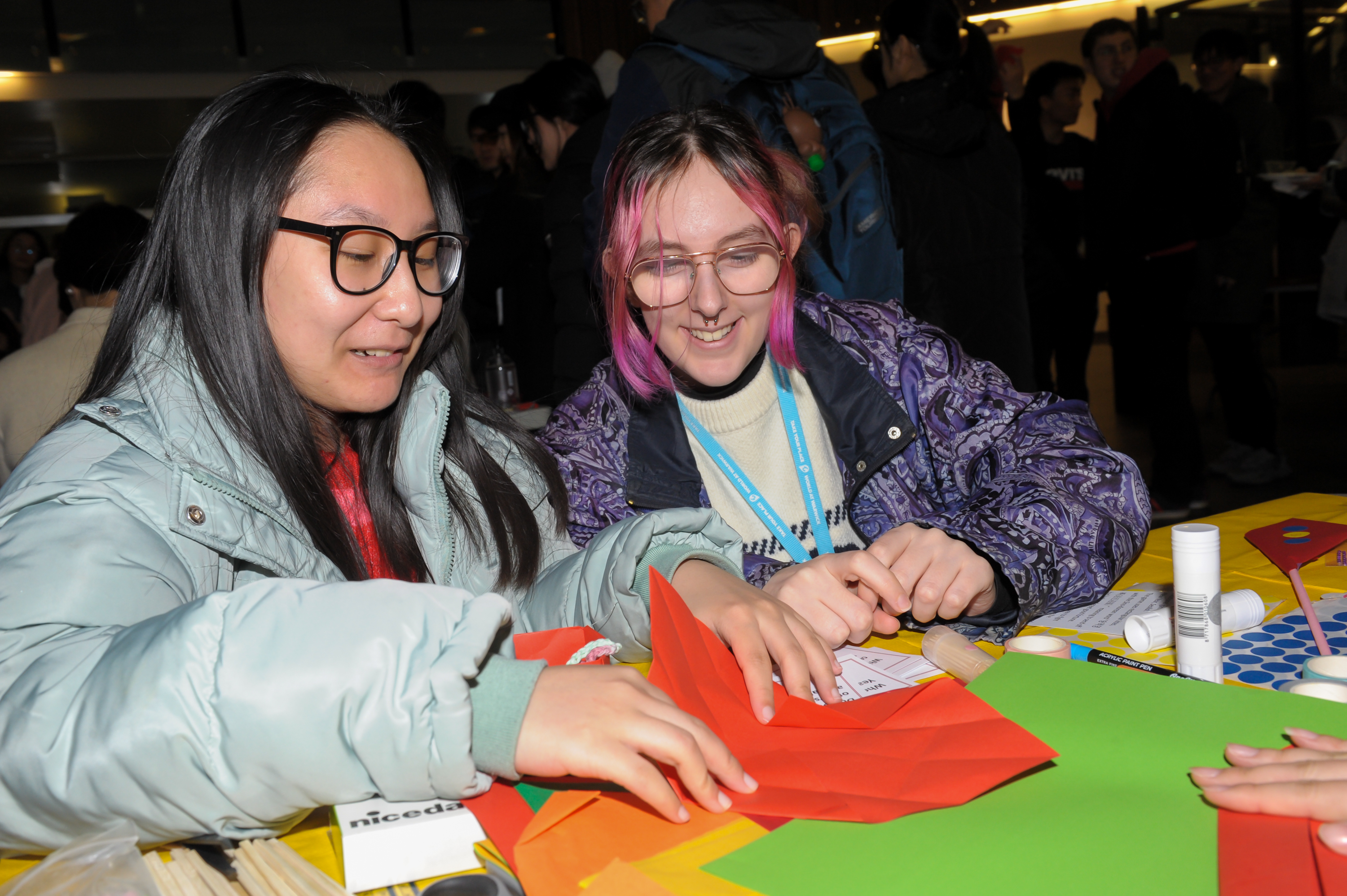 Students having a go at some crafts