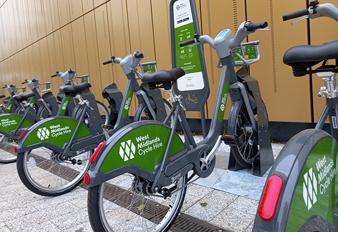 Bikes to hire on campus