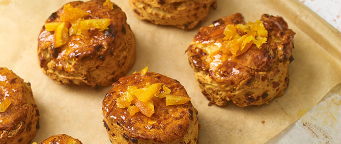 Orange and apricot scones