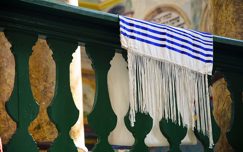 A tallit on a blacony